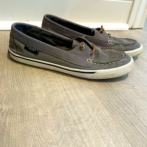 Sperry Gray Boat Shoes Women's Size 8